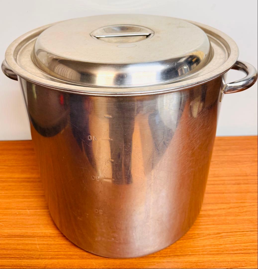 業務用 寸胴鍋 40cm 約48L SUS316 蓋付き ステンレス