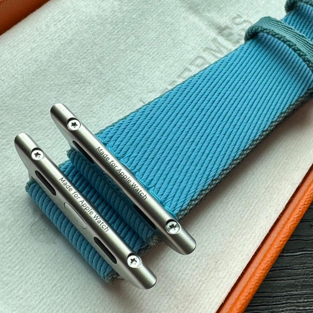 2587 未使用　Apple Watch エルメス　ツイルジャンプ　ブルー