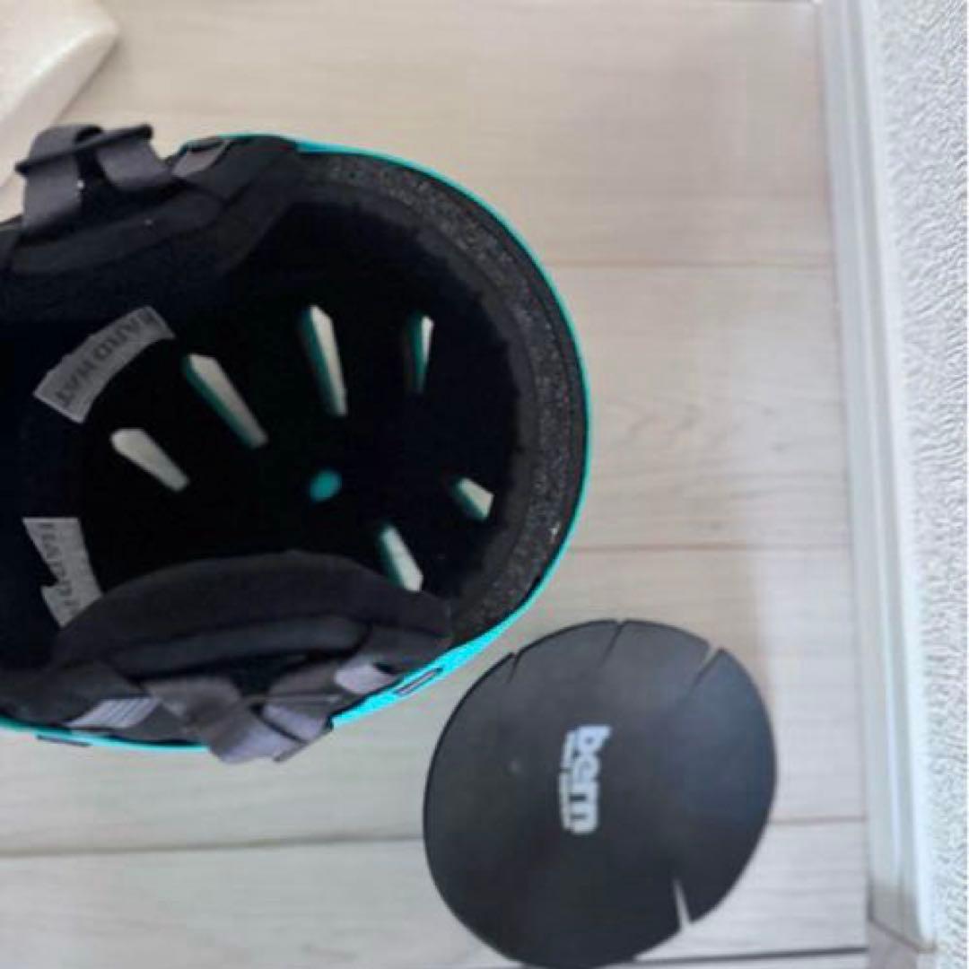 bern ヘルメット ターコイズ JAPAN FIT バイザー付き ゴーグルなし