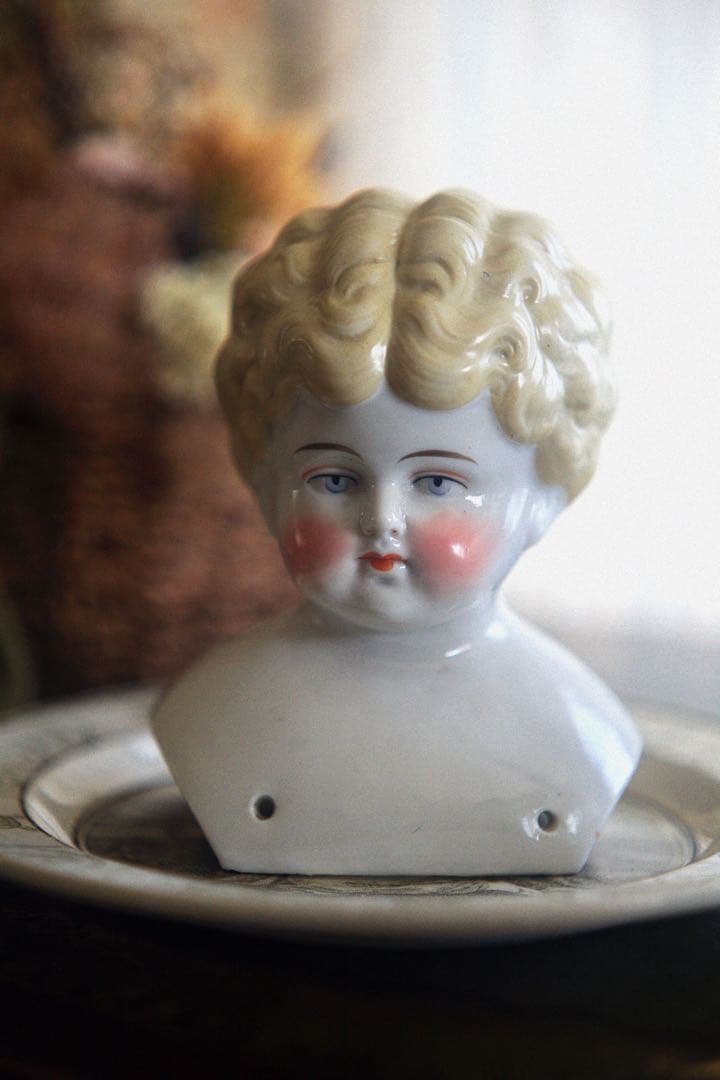アンティーク チャイナヘッドドール ブロンド ビスクドール ブライス 蚤の市