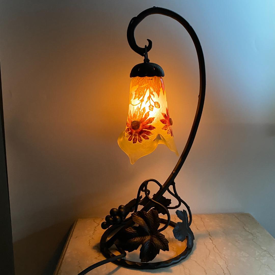 H115 博物館級 オールド フランス ドームナンシー ? スタンド ランプ