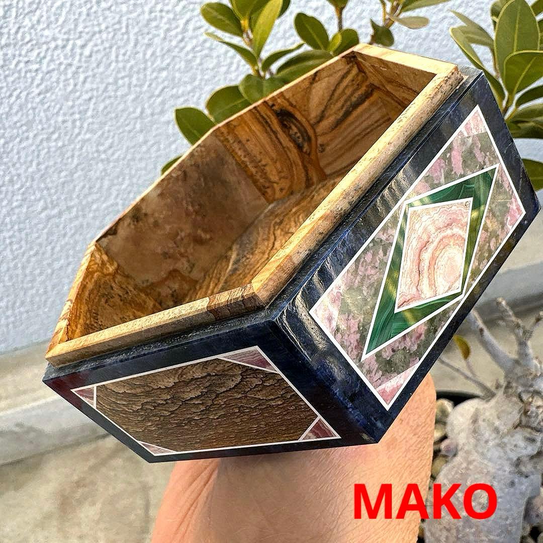 M1884☆インカローズ装飾箱820g☆天然石　原石☆N30704