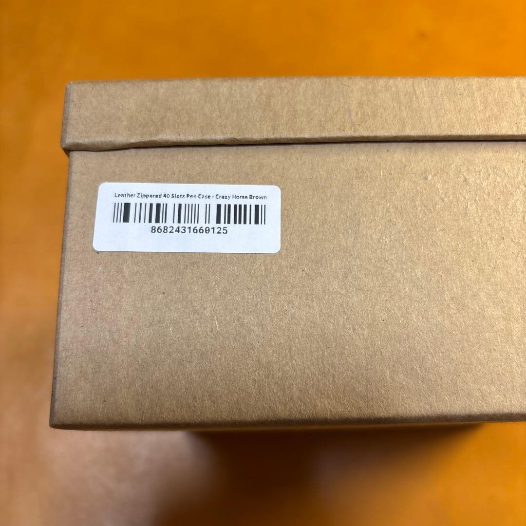 筆記具 Galen Leather Zippered 40 Slots Pen Case