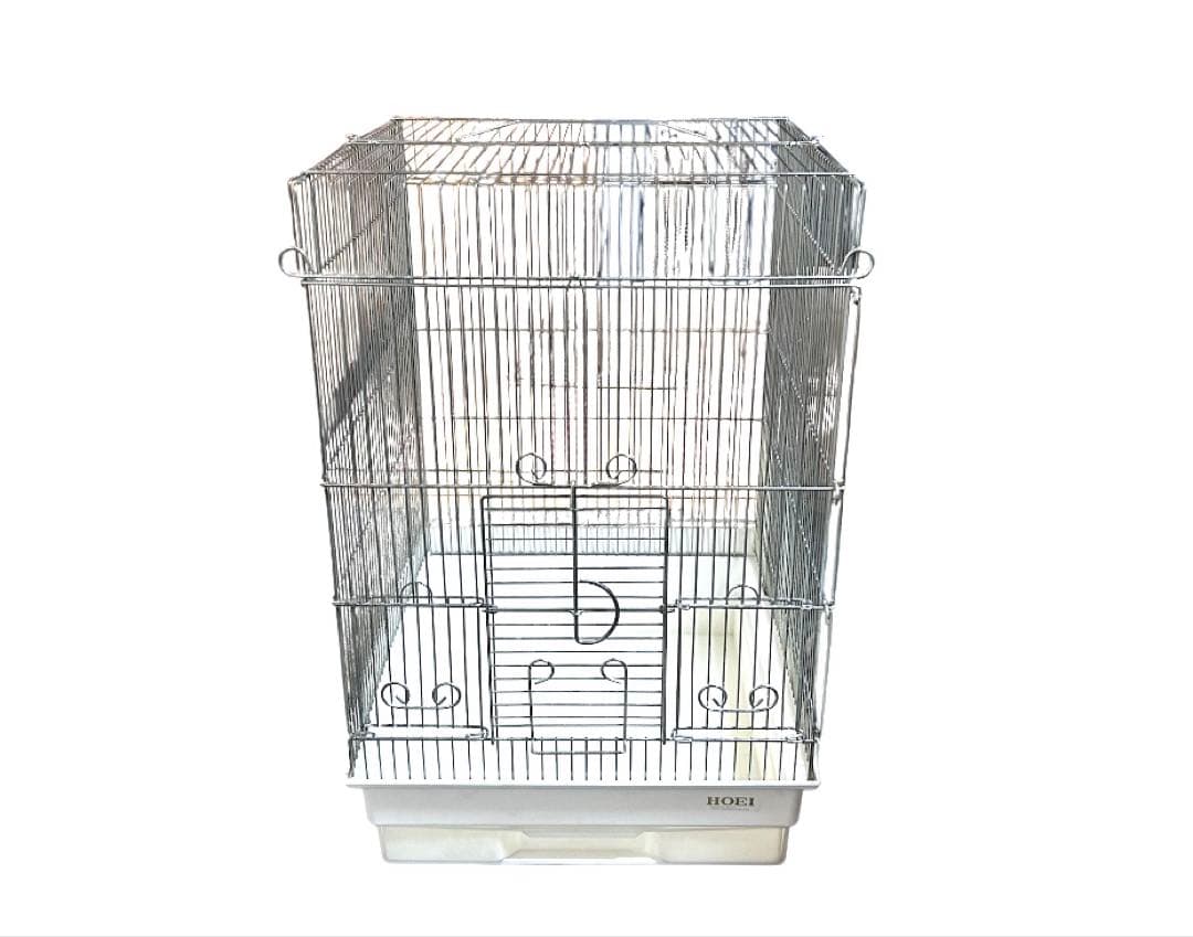 HOEI ステンレス　鳥かご　おやすみカバー付き 止まり木2本