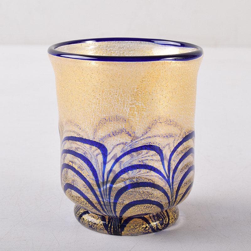 ガラス工芸　岩田久利作　盃　共箱　V　R8713