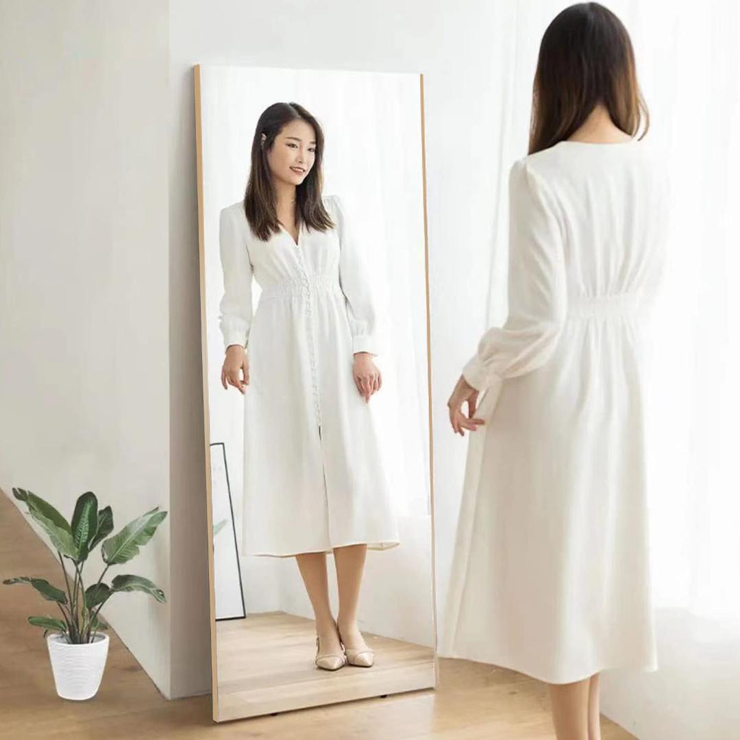 フィルムミラー 全身鏡 幅80cmx160cm 割れない鏡 壁掛け シルバー 銀