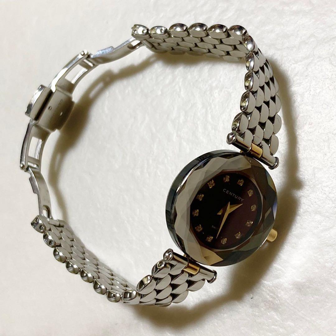 極美品 CENTURY センチュリー 時計 ウォッチ シルバー ダイヤ 高級