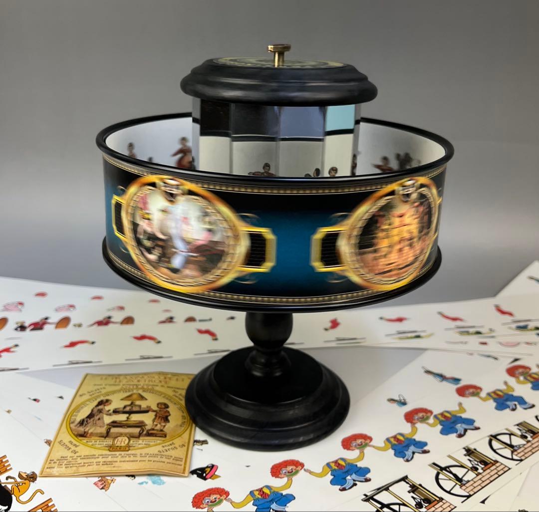 【プラキシノスコープ】回転覗き絵　オルゴール付き　レトロアンティーク　即発送可能