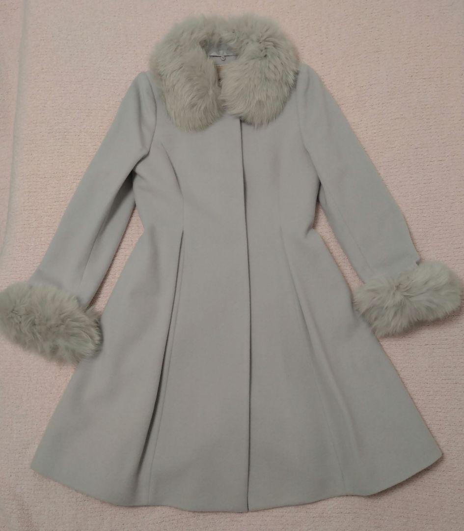 アプワイザーリッシェ　コート　ライトグレー　フードファー付5wayコート