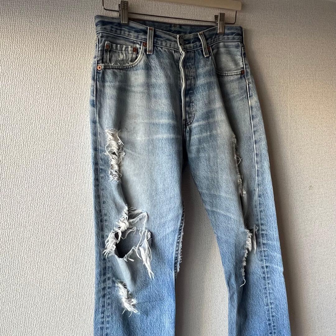 90s USA製 Levi’s 501 ゴールデンサイズ ダメージ　グランジ