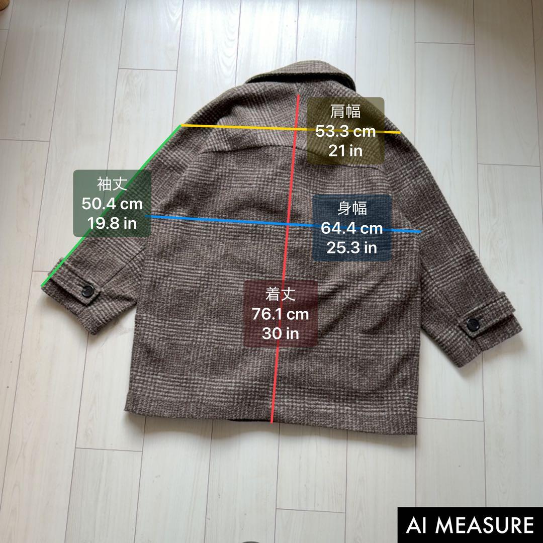 美品✨スピックアンドスパン　Wスライバーチェックハーフコート　ブラウン　36