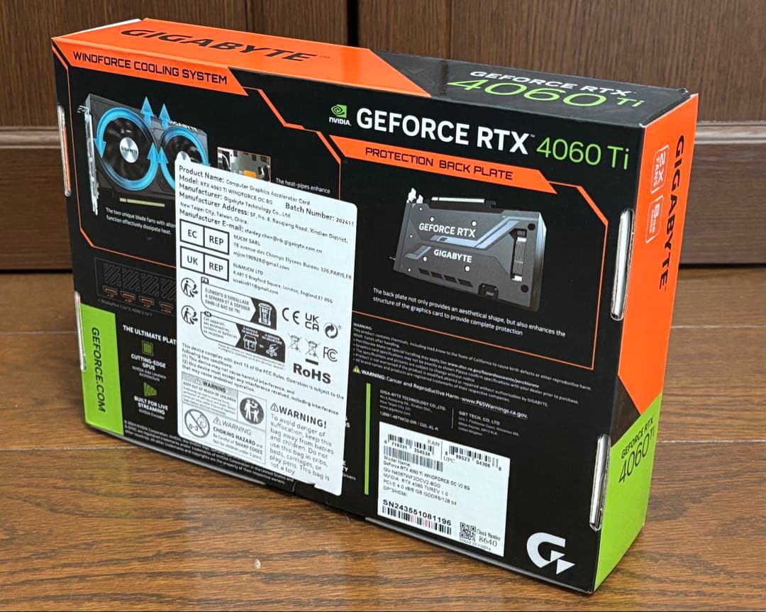 即納 GIGABYTE GeForce RTX4060TI WINDFORCE