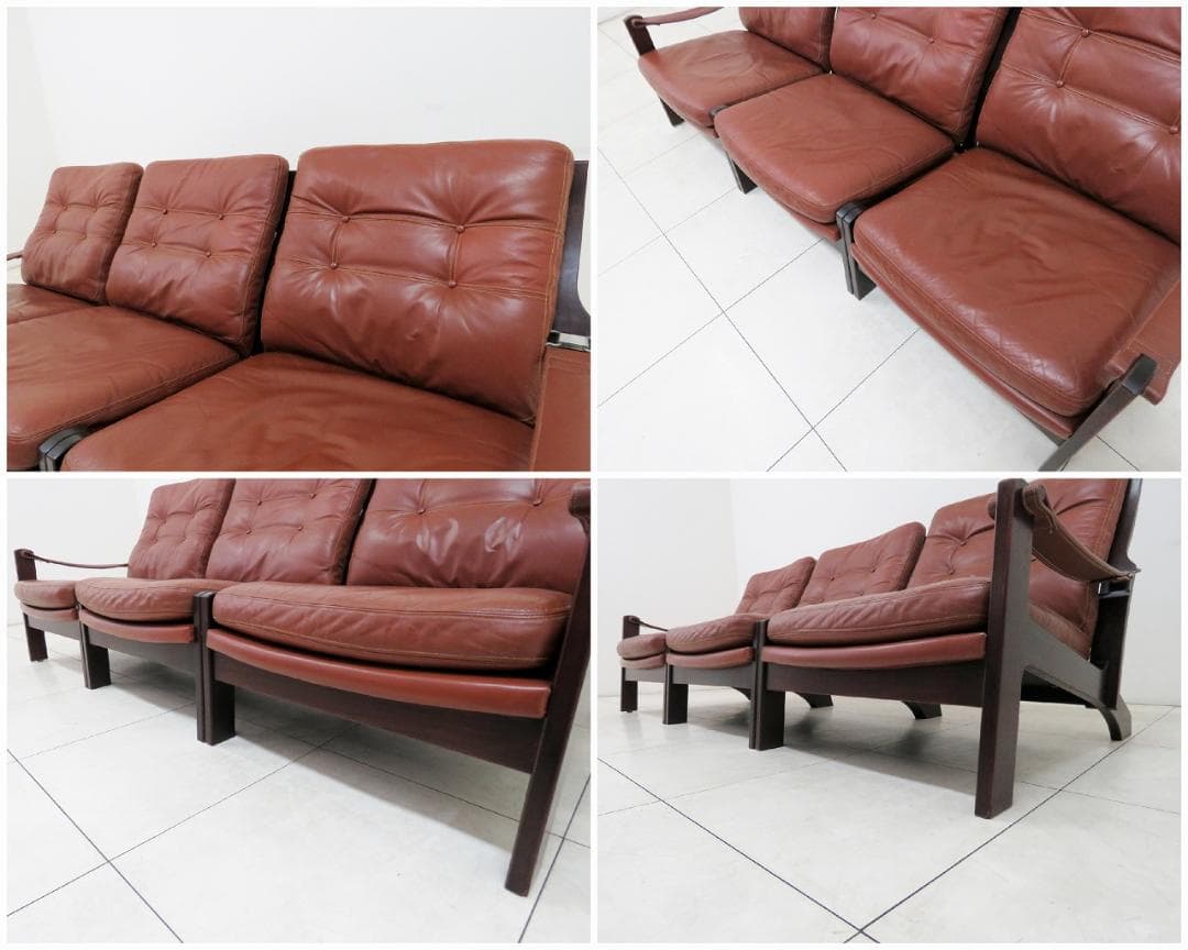 Hock ホック カンディハウス ヴィンテージ 3人掛けソファ セパレート 本革