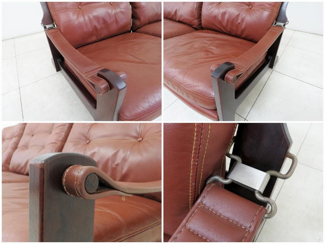 Hock ホック カンディハウス ヴィンテージ 3人掛けソファ セパレート 本革