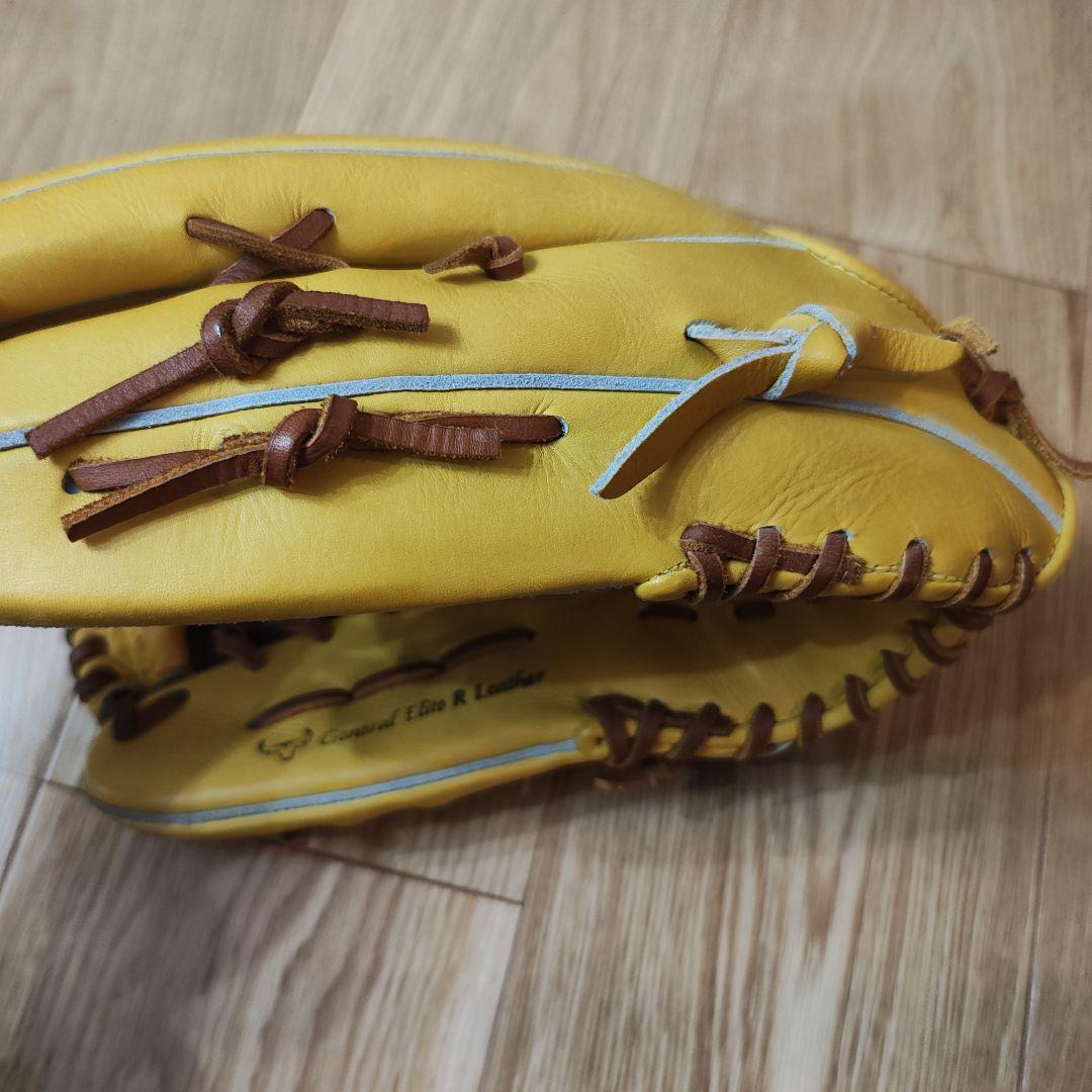 ミズノプロ　軟式用　外野手用　フィンガーコアテクノロジー イエロー 右投げ