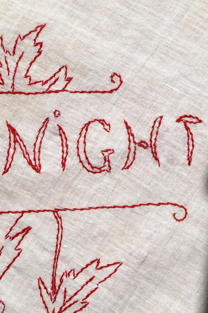 19th Victorian Red Work Layover Sham 夜