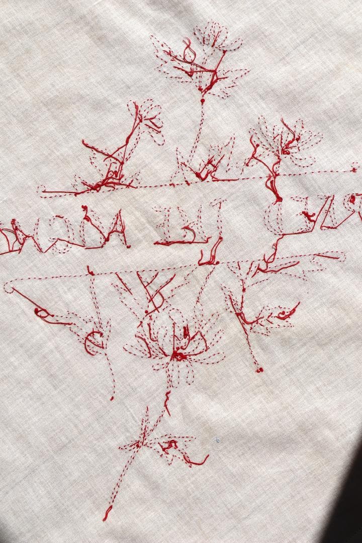 19th Victorian Red Work Layover Sham 夜