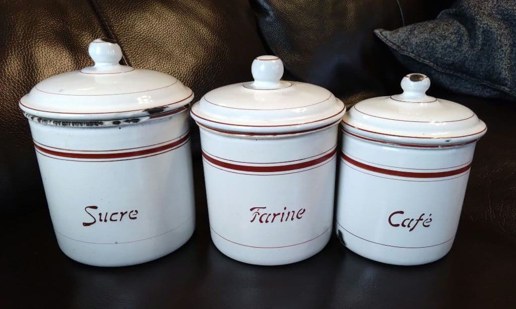 フレンチアンティーク　ホーロー　キャニスター　6個セット