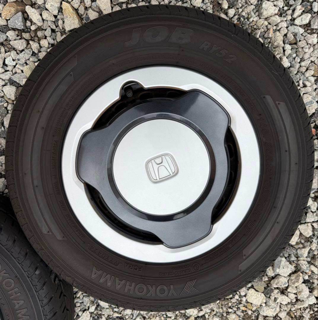 Ｎ－ＶＡＮ　ターボ用純正ホイール、タイヤ4本セット　ホイールキャップ付