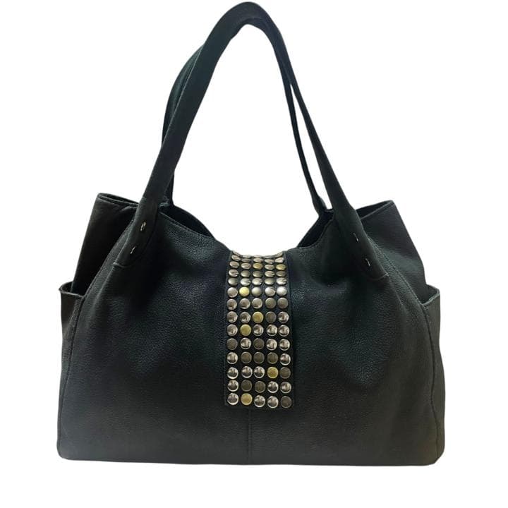 TRES トレ ハンドバッグ 本革 スタッズ ブラック トートバッグ 肩掛け