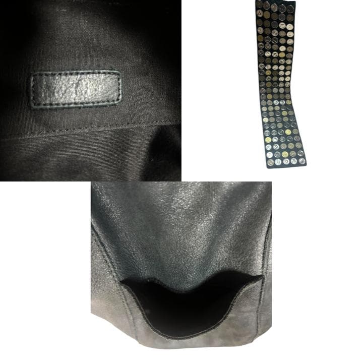 TRES トレ ハンドバッグ 本革 スタッズ ブラック トートバッグ 肩掛け