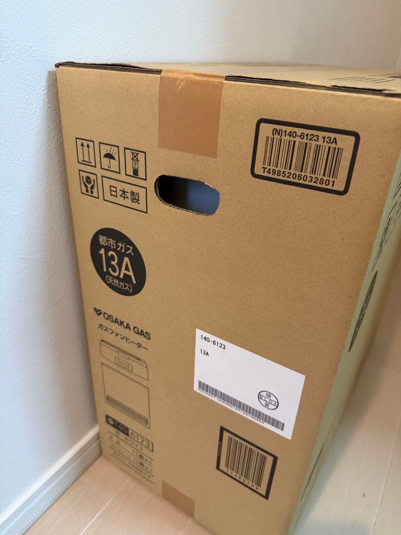 新品OSAKA GAS ガスファンヒーター 13A ホワイト　140-6123