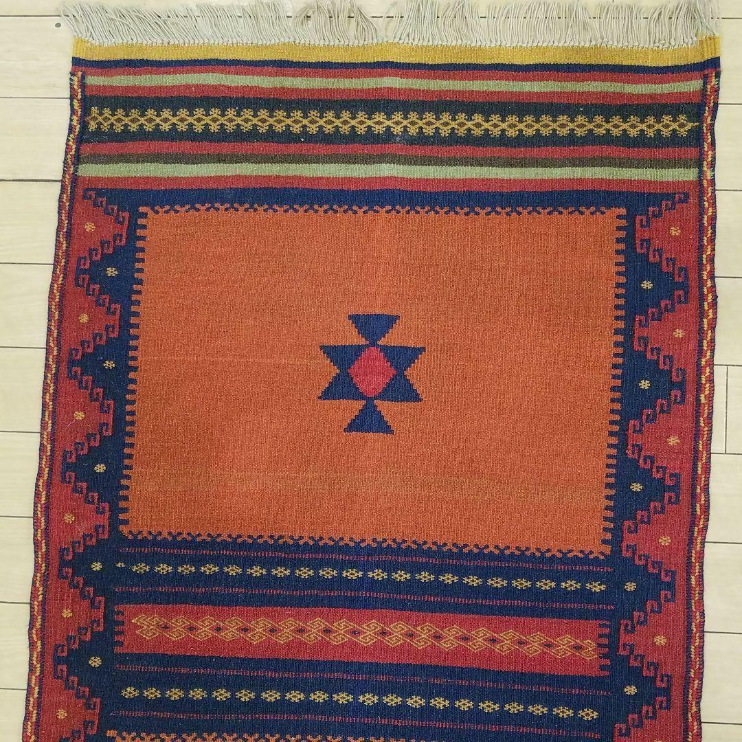 77X242cm廊下敷き・キリム(28)・ギャッベ・キッチンマット・ベランダ