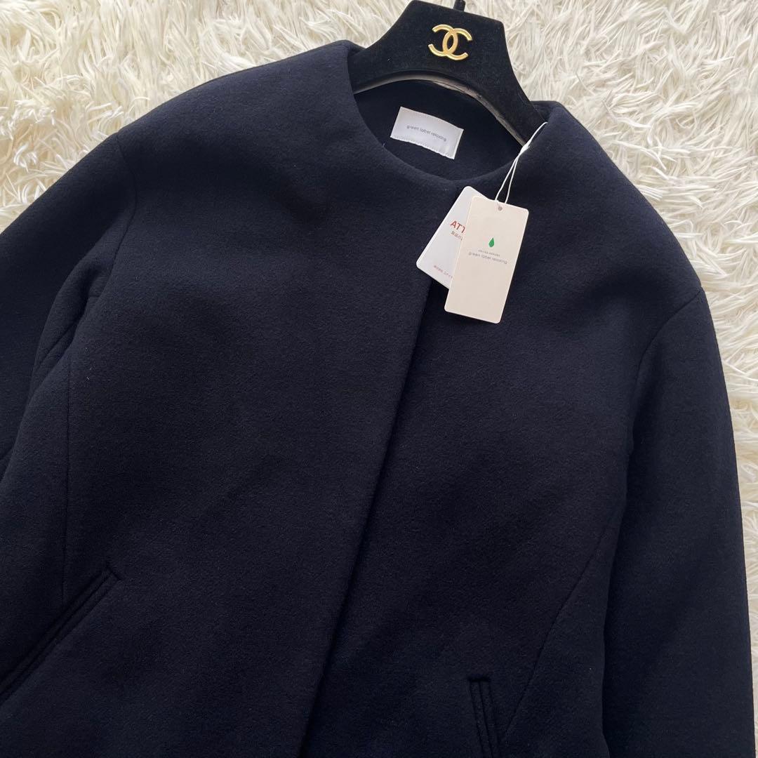 【タグ付き✨️】グリーンレーベルリラクシング ソフトメルトン Aラインコート