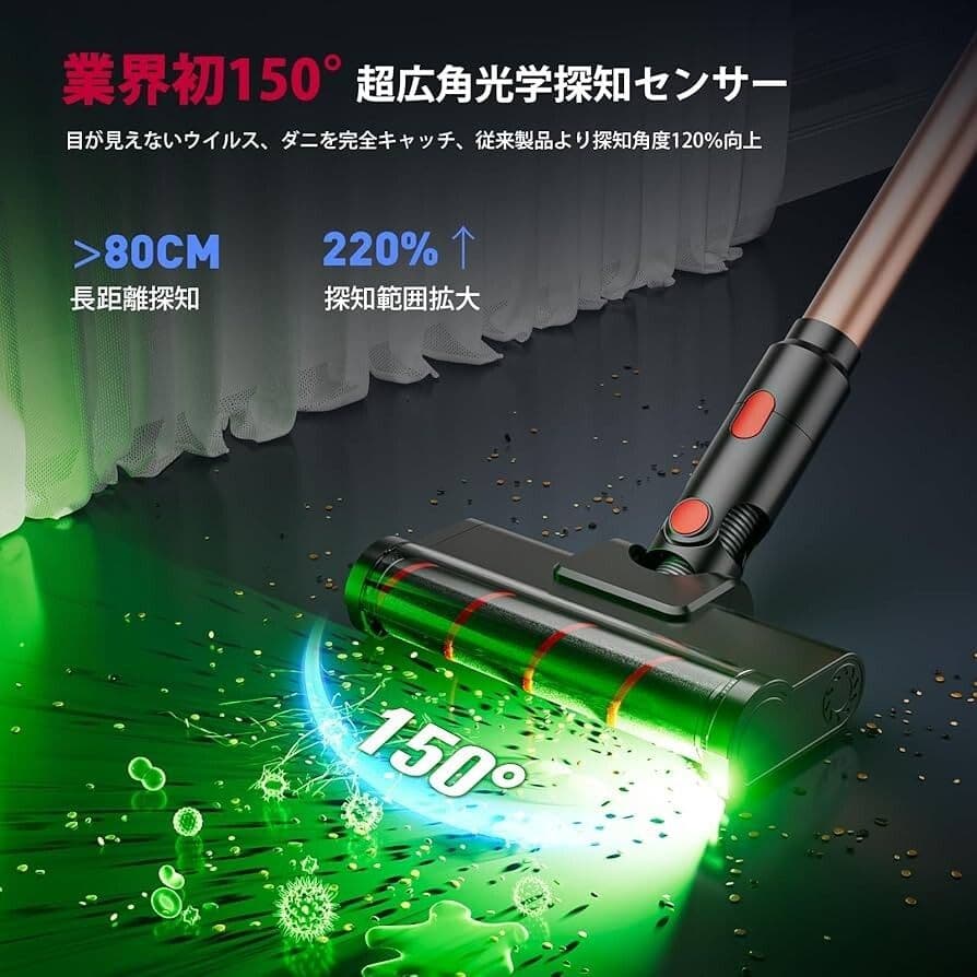 新品　コードレス掃除機 独立モーター自走式！90Kpa強力吸引 70分連続稼働