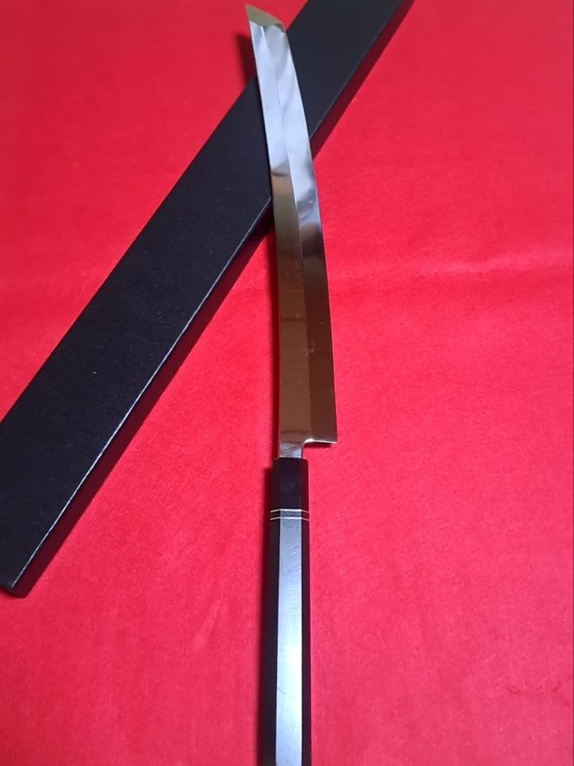 上*村様 VG10 本焼 先丸 柳刃包丁 尺三寸 390mm 鬼反り 全鏡面 黒