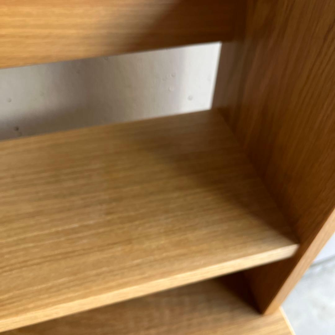 美品★無印 木製デスク オーク材 上置き棚付