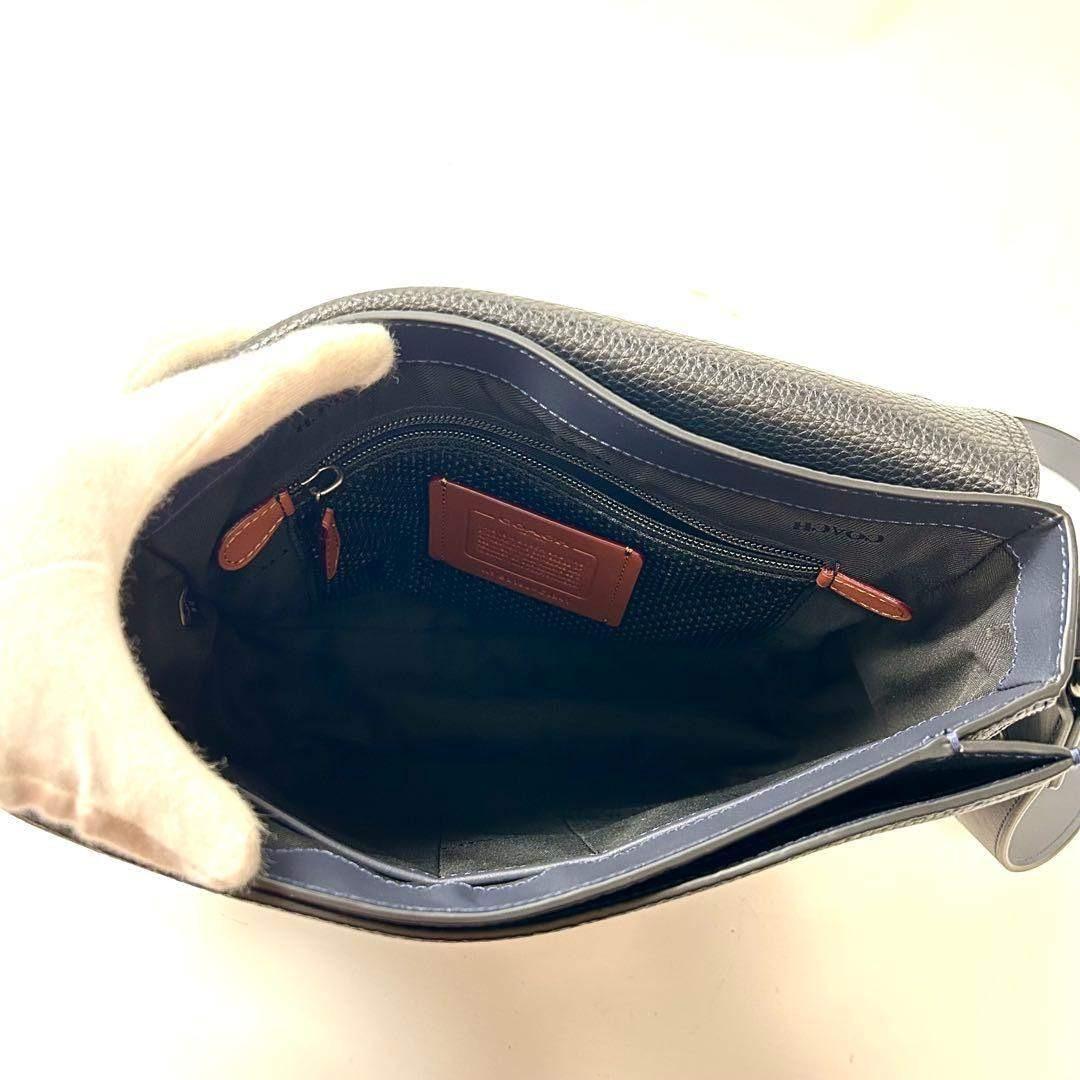 美品　コーチ　ゴッサム　レザー　クロスボディバッグ　C0241 シボ革　ネイビー