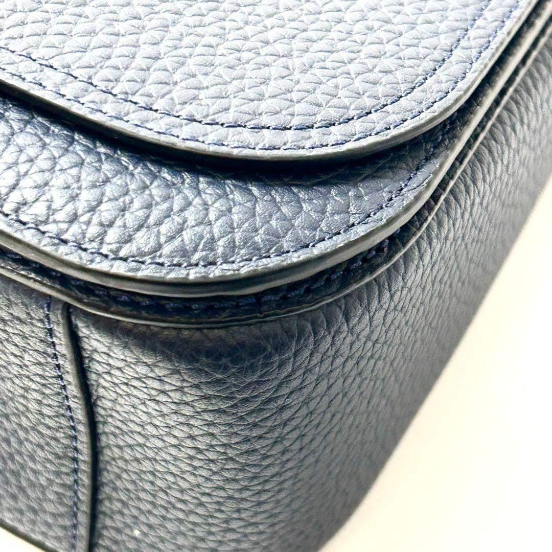 美品　コーチ　ゴッサム　レザー　クロスボディバッグ　C0241 シボ革　ネイビー