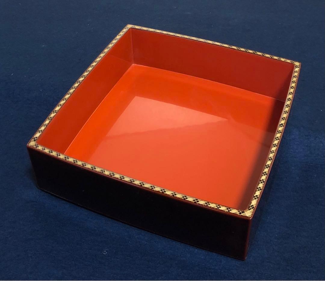 《R》輪島塗 溜アジロ 三段重 木製漆器 木箱　260120き5