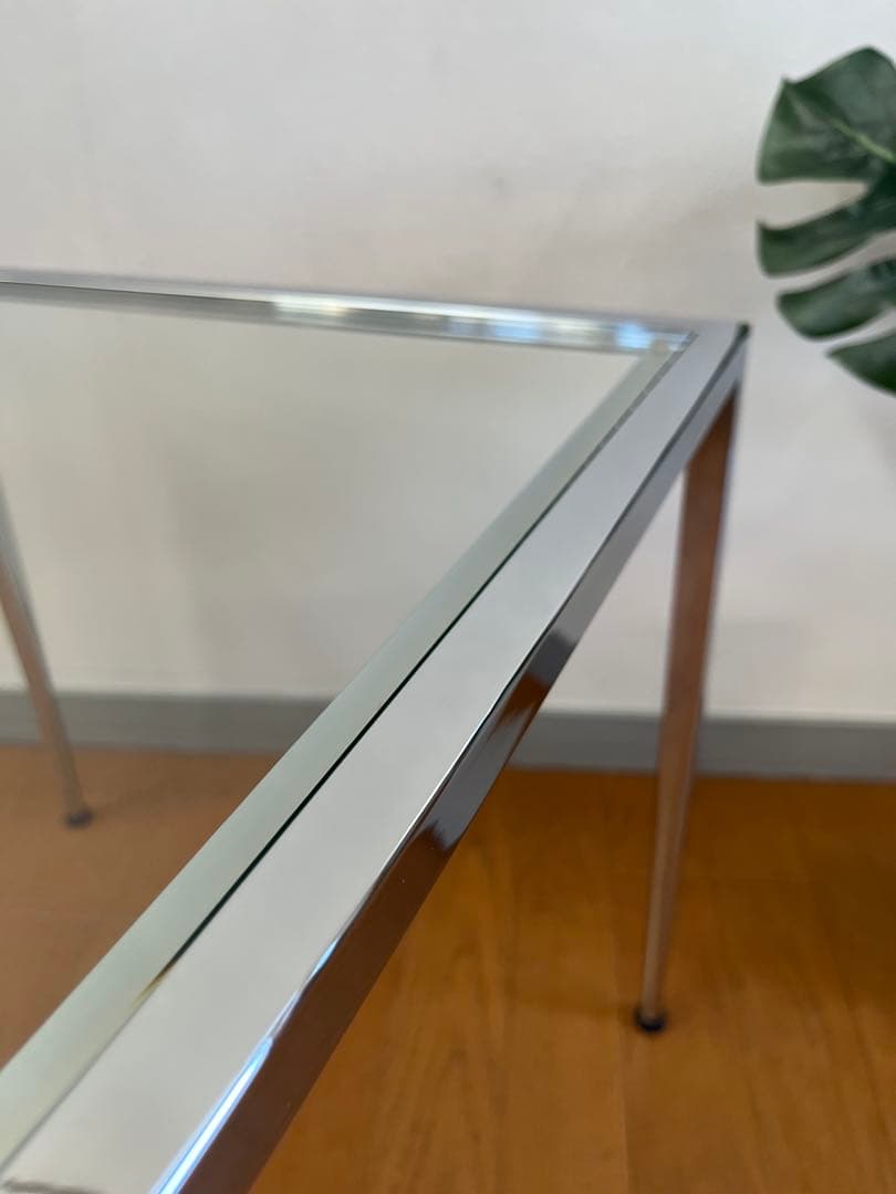 モダンスタイル　ガラスサイドテーブル　ミッドセンチュリー　ヴィンテージ　90's
