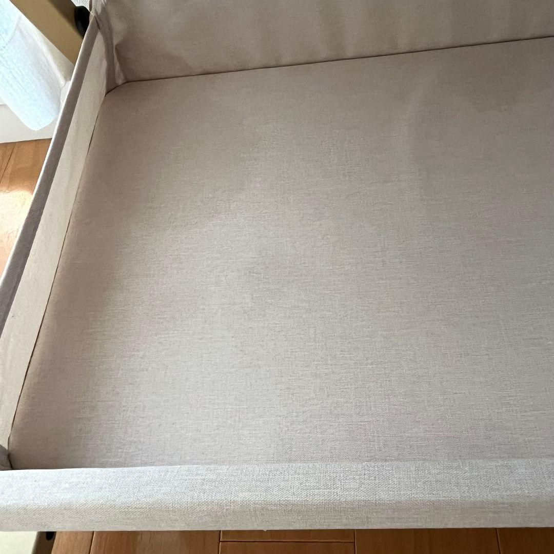 HZDMJ 2024年 最新モデル ベビーベッド　カーキ　ベージュ　キャスター付