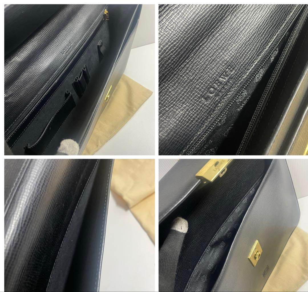 極上美品■ LOEWE ロエベ アナグラム ブリーフケース ビジネスバッグ 黒