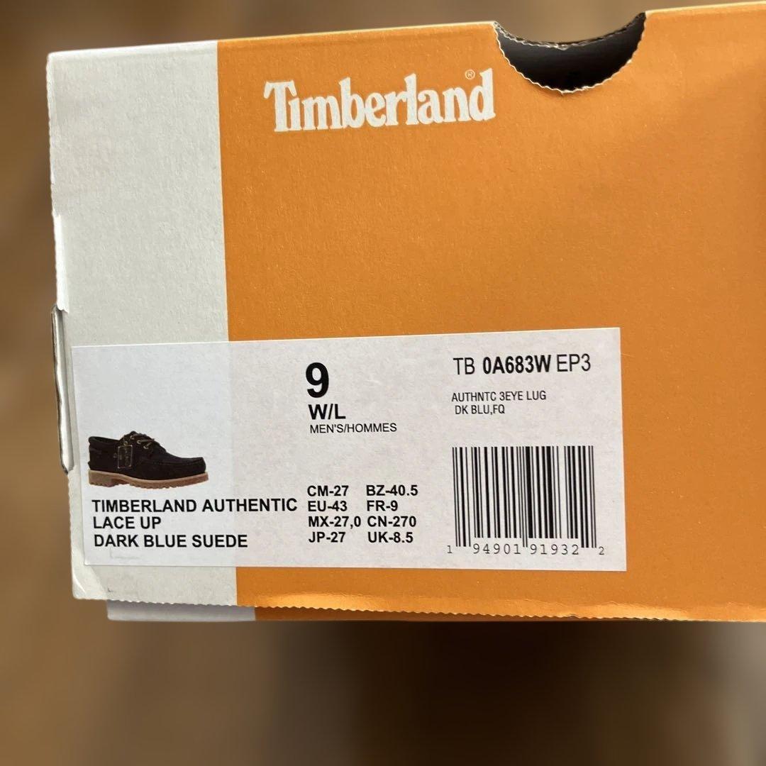 ティンバーランド　デッキシューズ　モカシン　ネイビー　スエード　9W