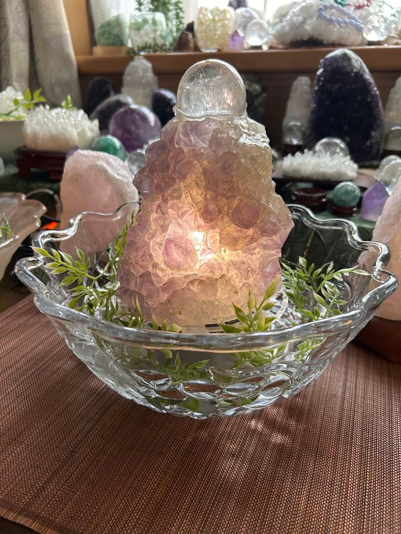 ✨破格✨絶品‼️アメジスト☆噴水☆天然石☆ファウンテン☆高さ24㎝⭐︎秘蔵品⭐︎レア⭐︎