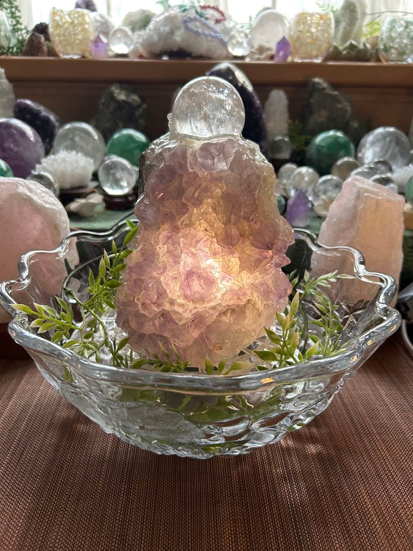 ✨破格✨絶品‼️アメジスト☆噴水☆天然石☆ファウンテン☆高さ24㎝⭐︎秘蔵品⭐︎レア⭐︎