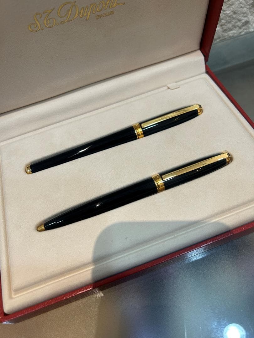 S.T.Dupont エステーデュポン 14K 万年筆 ボールペン セット 美品