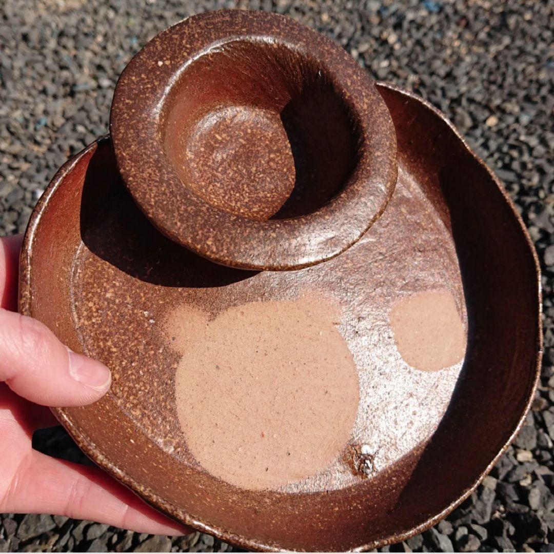 ●【2349】85.プレートセット…備前焼