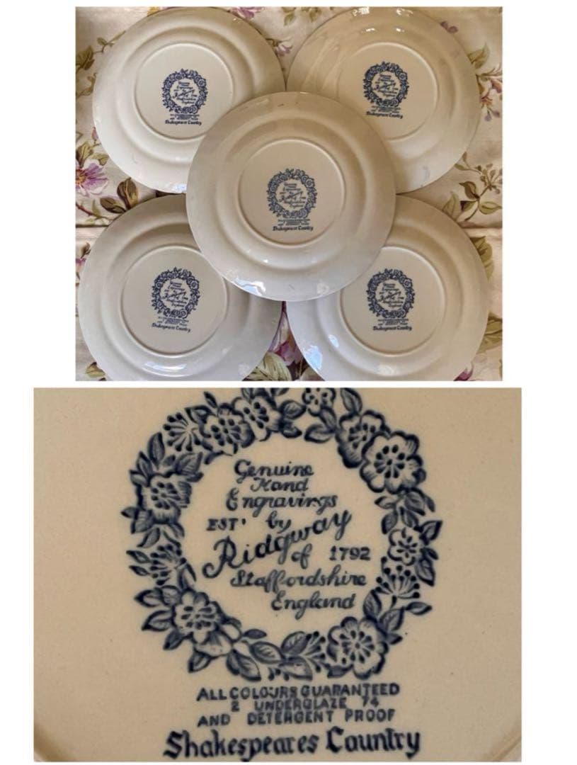 【英国ビンテージ】リッジウェイ★シェイクスピアカントリー★プレート5枚