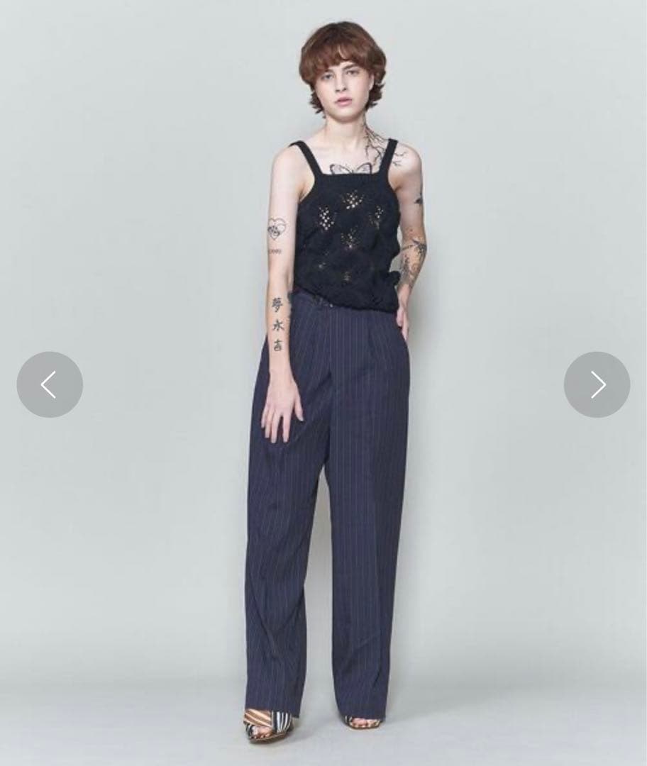 ＜6(ROKU)＞LILY YARN SUKASHI KNIT CAMISOLE