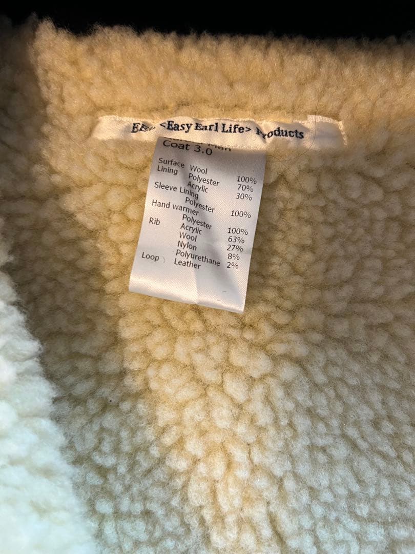 新品級　EEL イール　Easy Earl Life ダッフルコート L