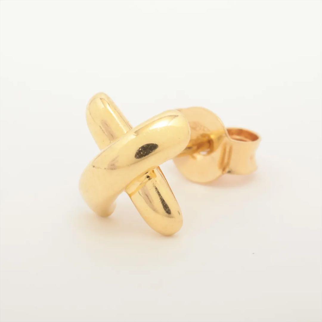 Tiffany クロスステッチ　ピアス　ゴールド　片耳 750 クロス