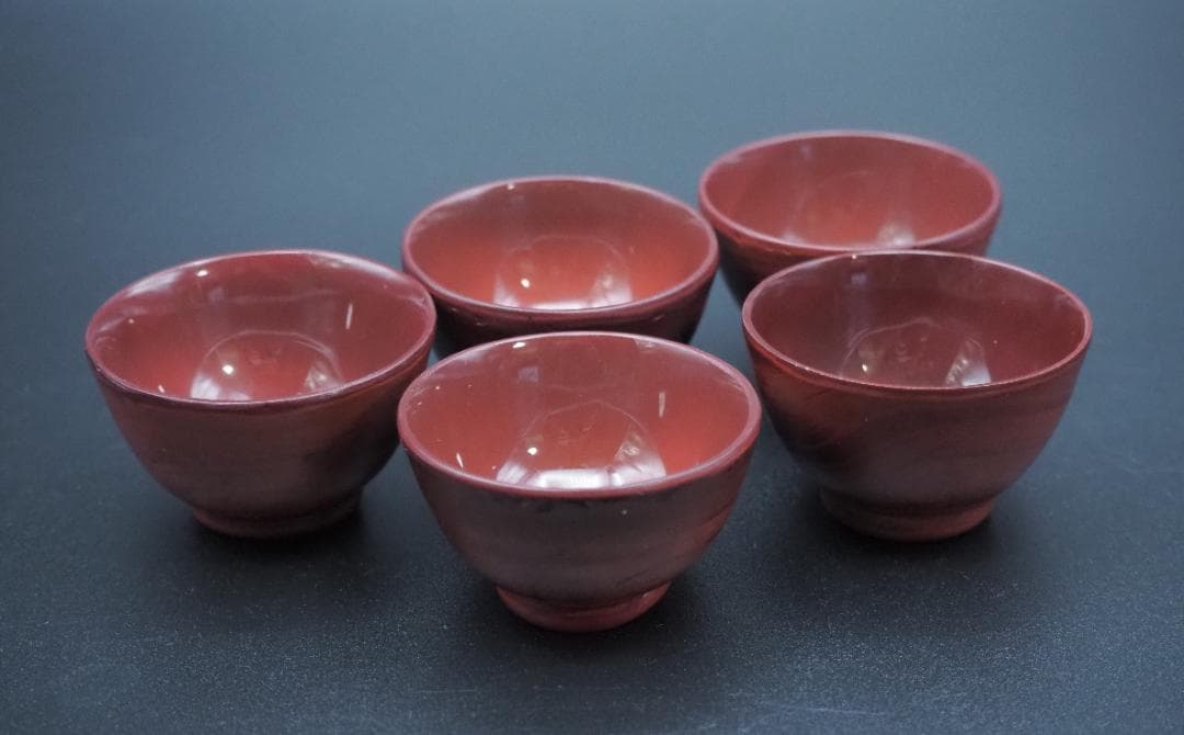 唐物 乾隆ガラス 乾隆硝子 練込模様 盃 5客 合箱付