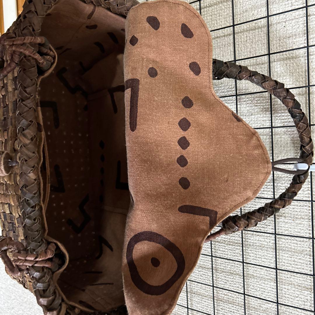 葡萄のツル編み込みかごバッグ 中型 天然素材