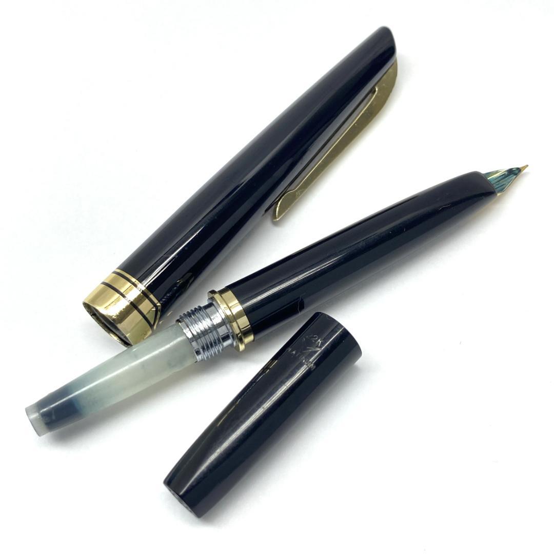 ビンテージ PLATINUM 22K プラチナ万年筆 中字 黒