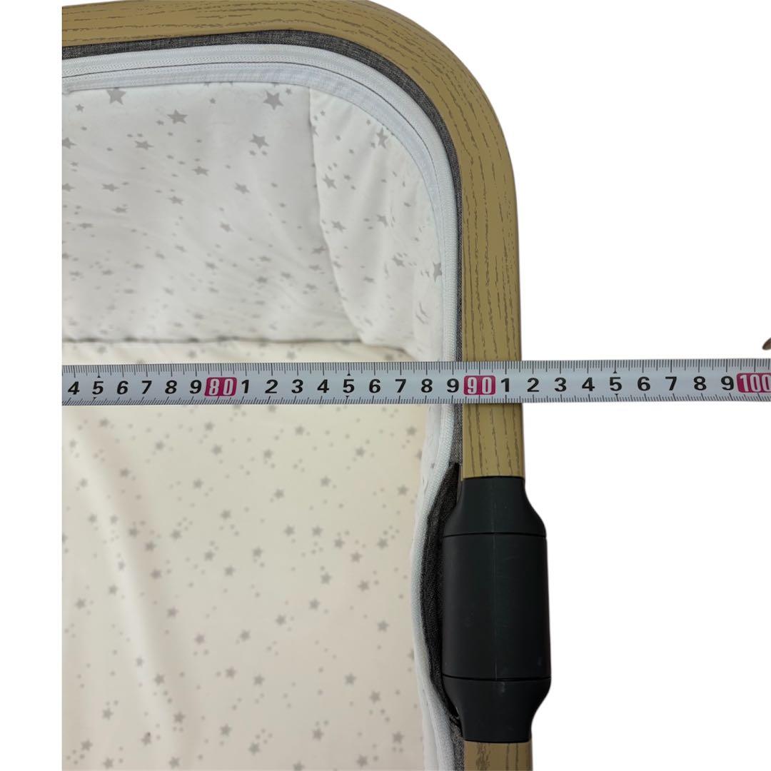 HZDMJ ベビーベッド 添い寝可能 蚊帳付き キャスター付き